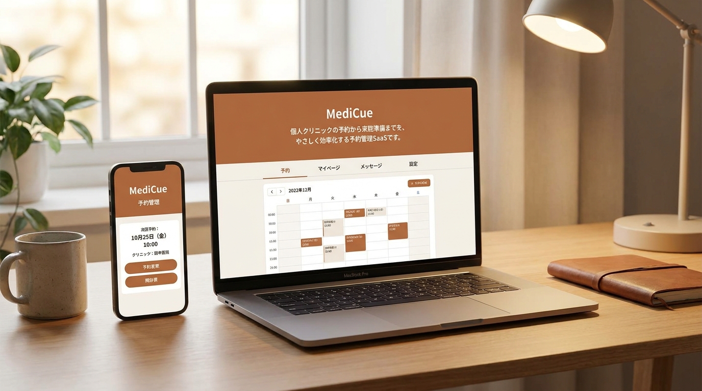 MediCueのPCとスマートフォンのマルチデバイス画面
