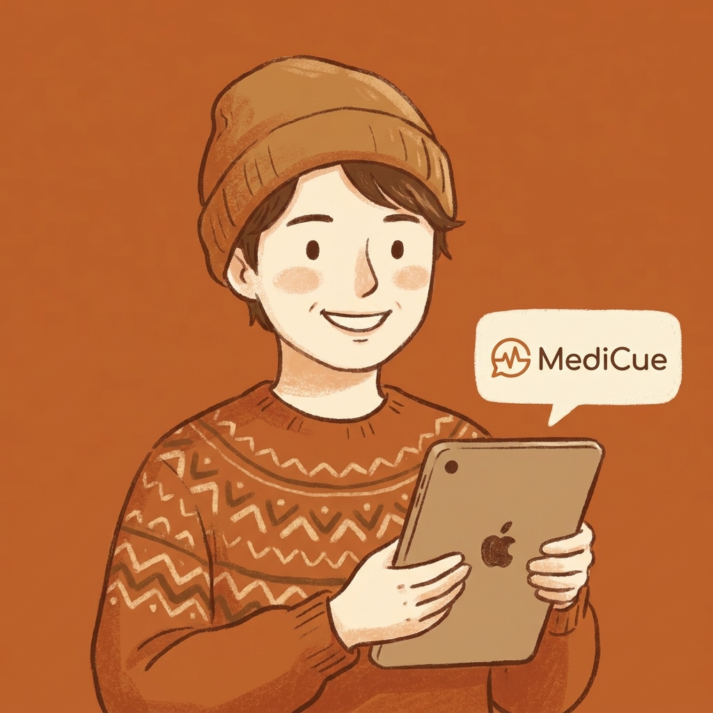 皮膚科看護師長のイラストポートレート